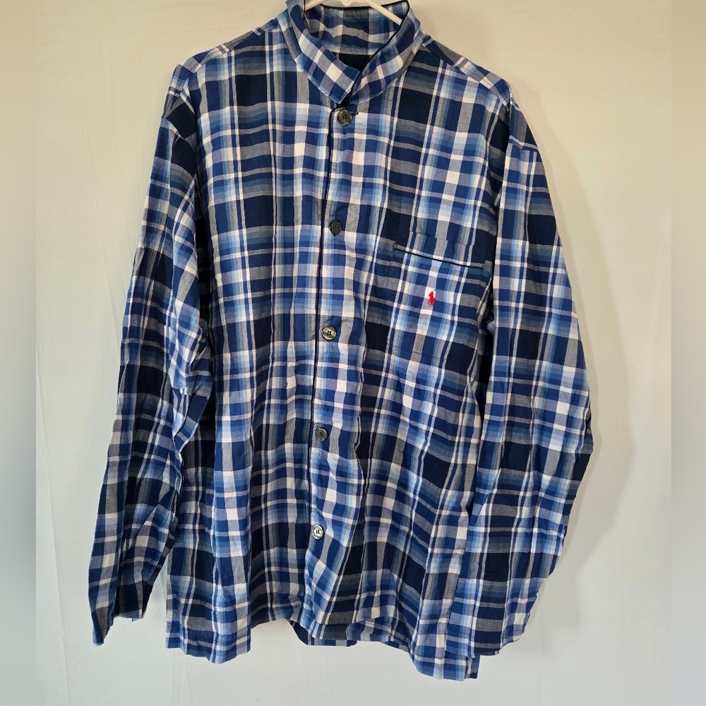 Ralph Lauren Men's Sleepwear Shirt Blue Plaid (L)